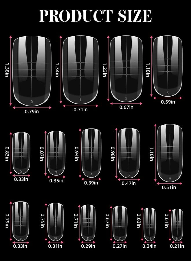 TOROKOM Toe Nail Forms for Poly Extension Gel, 300 Pcs Toenail Dual Forms Reusable Full Cover Molds for Poly Gel French Tip Acrylic Toenails Pedicure for Salon & DIY at Home 15 Sizes - Image 4